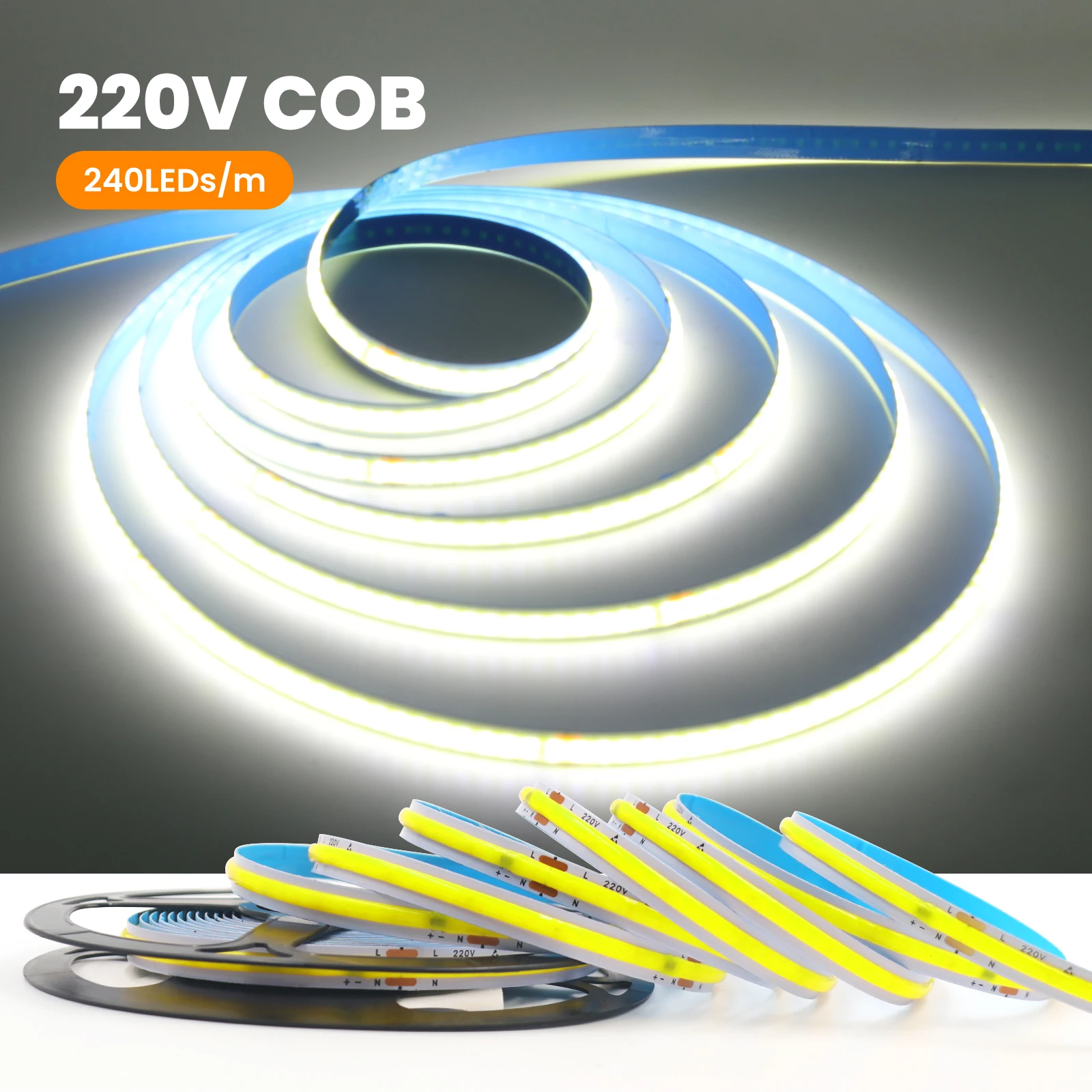 

GAHADA Светодиодная лента COB 220В белая 5м 10м 20м 50м IP20