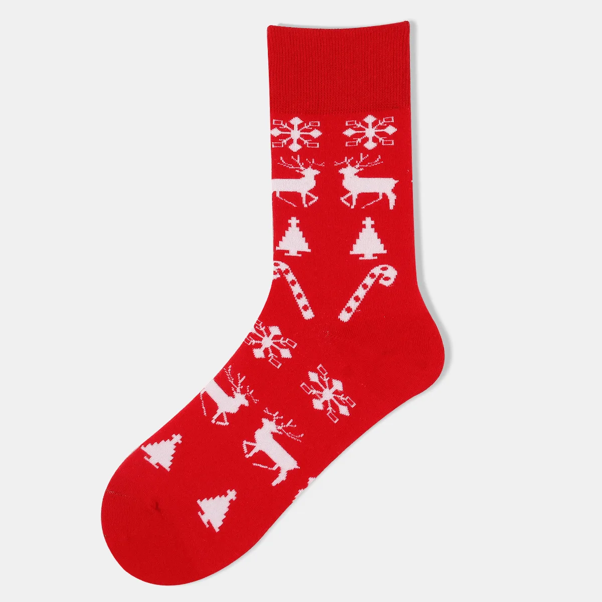 12 Pairs of Winter New Christmas Women's Socks Jacquard Cartoon Christmas Tree Santa Claus Elk Middle Tube Women's Socks