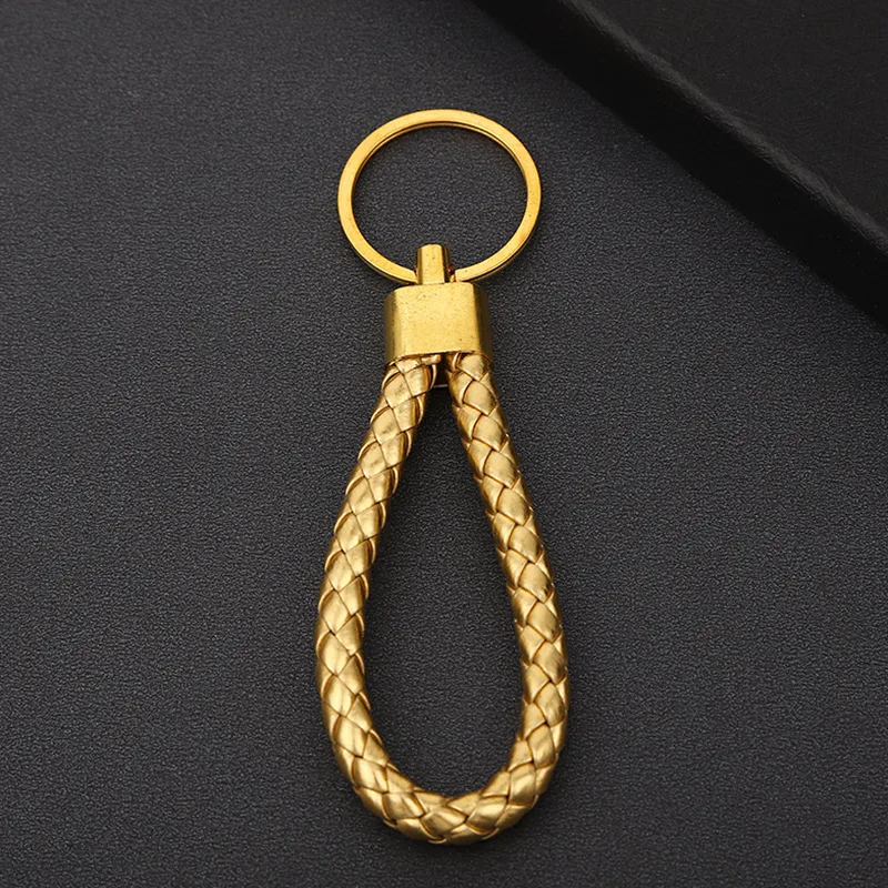 PU Leather Braided Leather Rope Keychain Creative Metal Texture Key Pendant AirPods Headphone Pendant images - 6