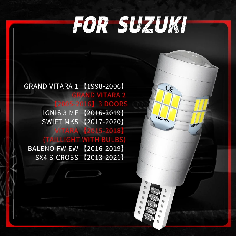 Светодиодная лампа задсветильник хода T15 2 шт. без ошибок Blubs W16W для Suzuki Grand Vitara 1/2