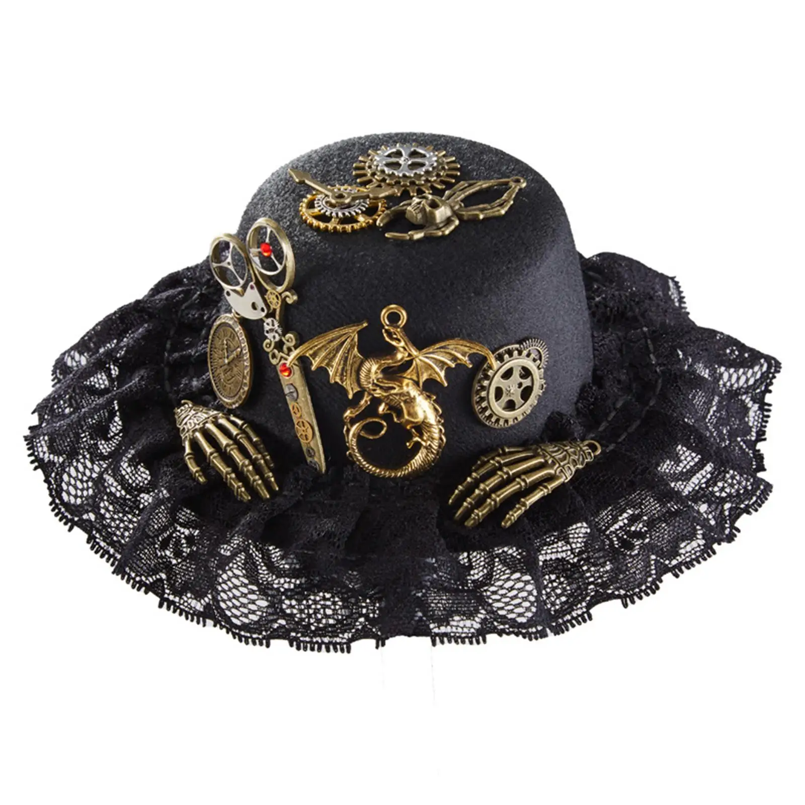 

Vintage Style Funky Unisex Steampunk Top Hat Punk Fedoras Hats Pirate Party Supplies Photo Props Halloween Dress Up