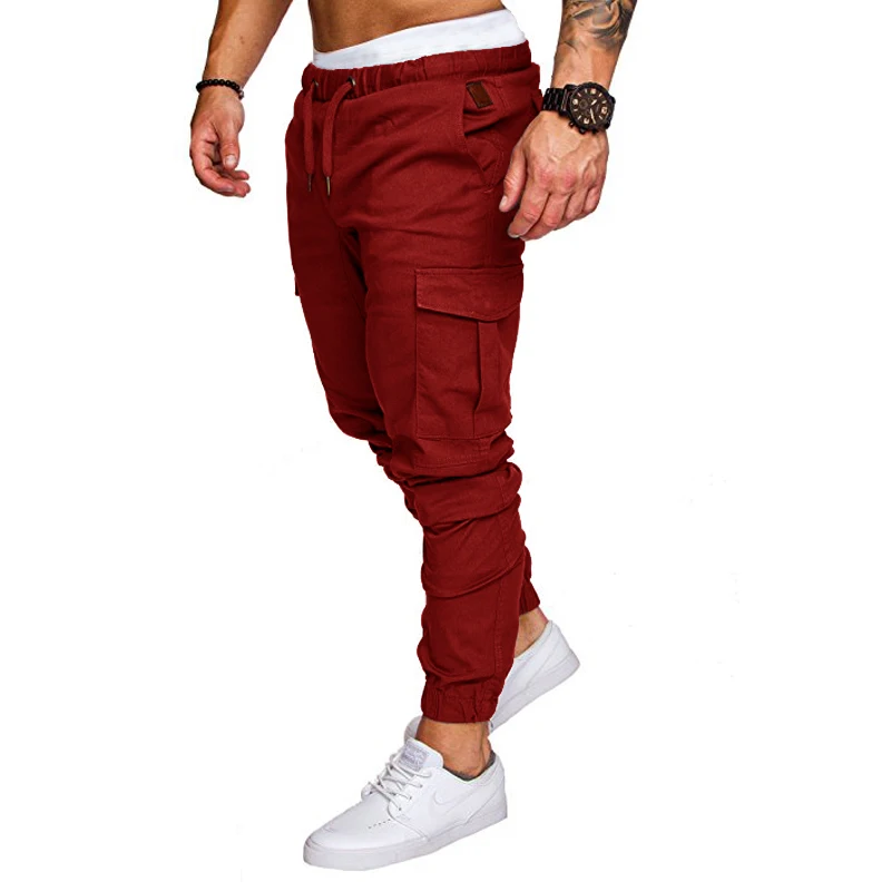 

Men's Pants Fashion Hip Hop Harem Pants Casual Joggers Pants Mens Solid Solor Multi-pocket Cargo Pants Skinny Fit Sweatpants