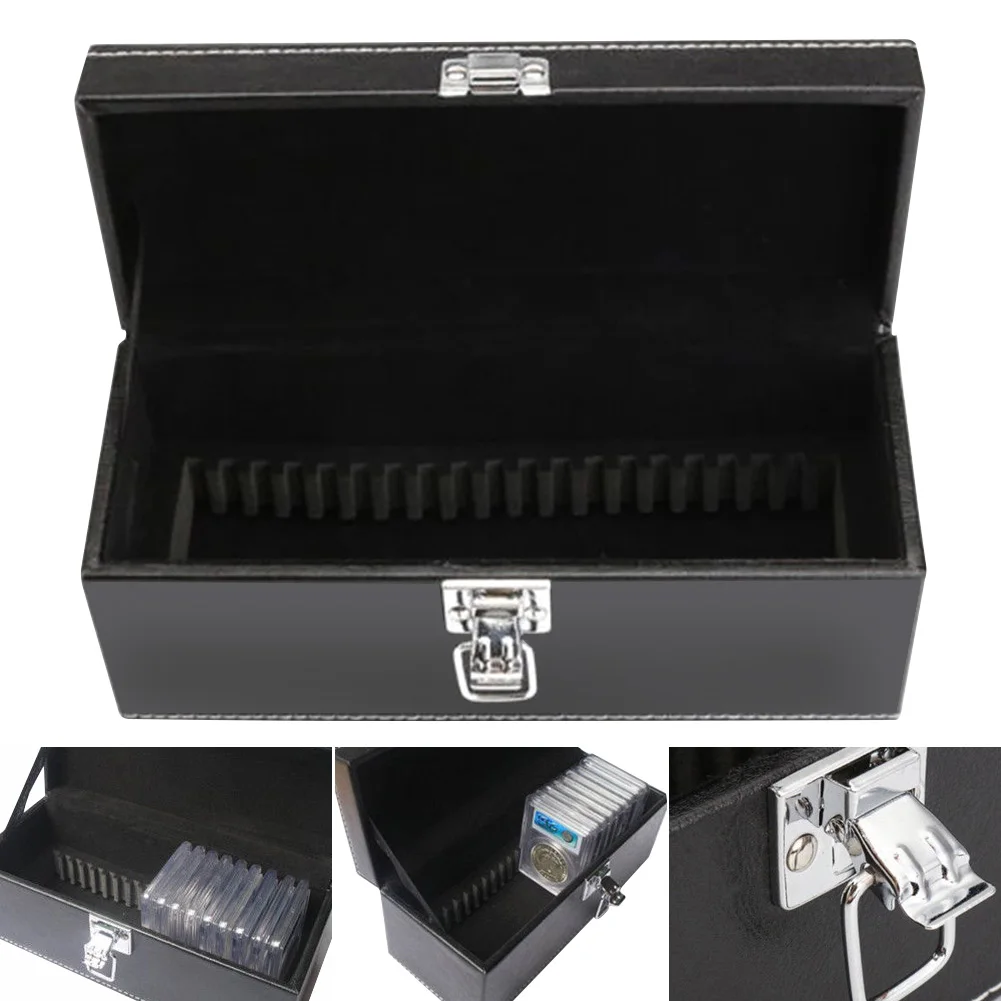 

Storage Box Case Faux Leather Certified Coin Holders Slabs Storage Box Case Faux Leather For Coins Boxes For NGC PCGS ANACS