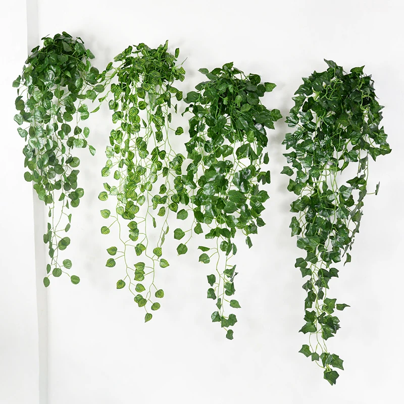 

Artificial Green Dill Plant Vine For Outdoor Home Garden Room Wall Decoration Hanging Rattan Plastic Fake Silk Leaves Plant Ivy