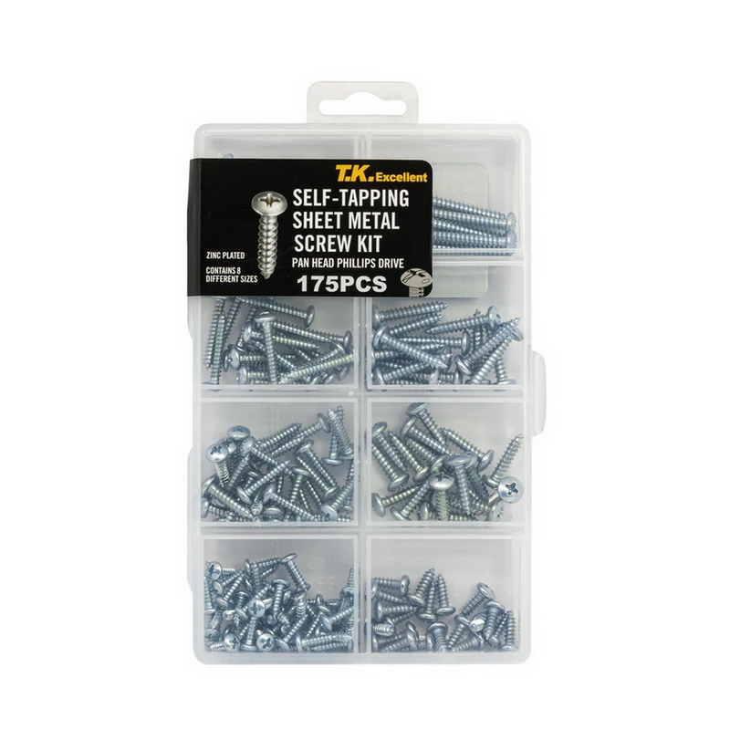 Самонарезающие винты с панорамной головкой Phillips из листового металла набор в