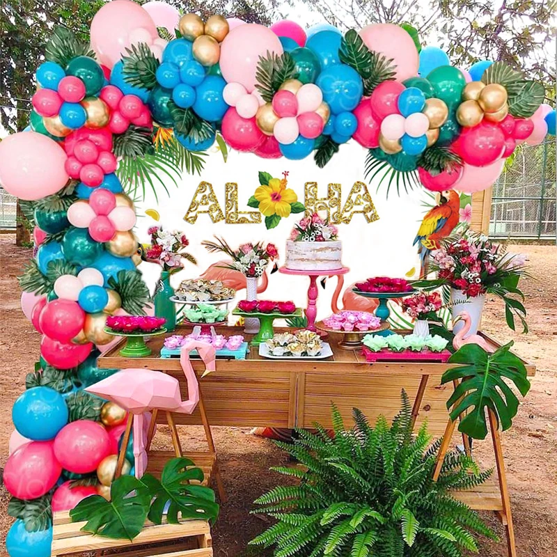 Купи Tropical Hawaiian Party Flamingo Birthday Balloon Garland Arch Hawaii Beach Flowers Luau Summer Hawaii Aloha Wedding Party Decor за 134 рублей в магазине AliExpress