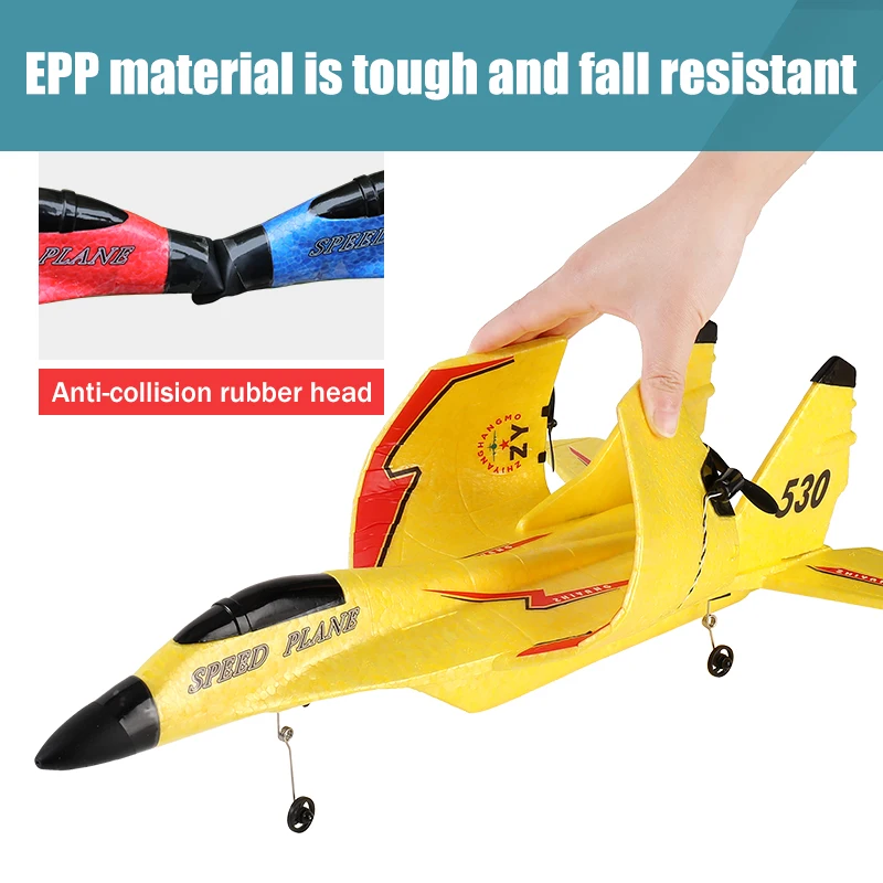 MIG-530 RC Airplane 2.4G Wireless Airplane Remote Control Fighter Glider EPP Foam Drone Anti-drop Plane for Adults Children Toys
