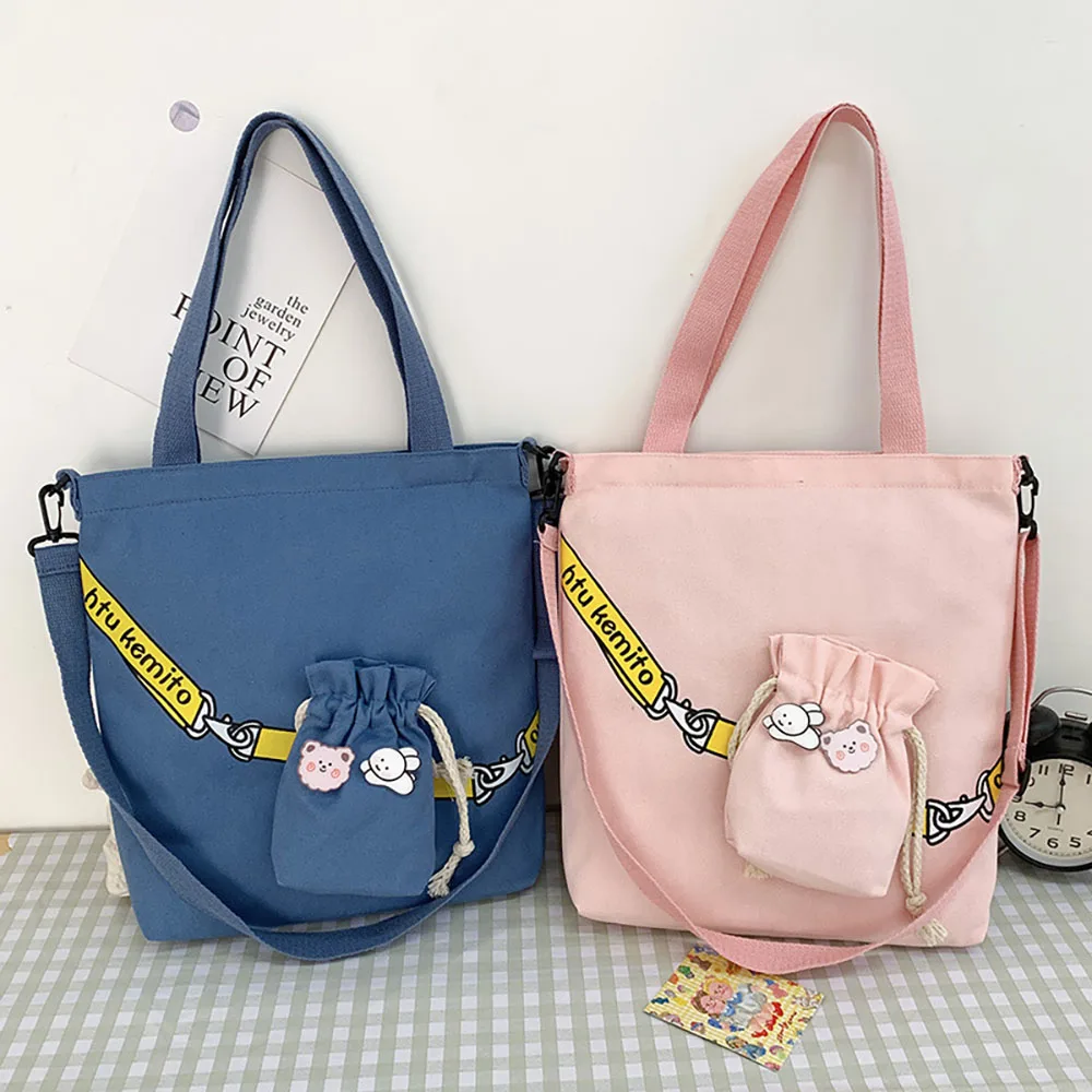 

Eco Shopper Tote Bags For Women Casual Solid Color Female Shoulder Bag Large Capacity Canvas Women Shoulder Bag