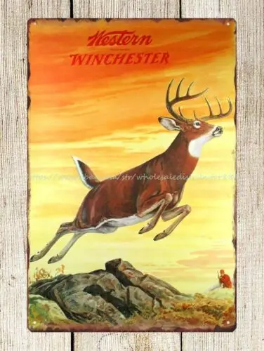 Уникальный декор WESTERN WINCHESTER Олень Охота огнестрельное оружие металлическая