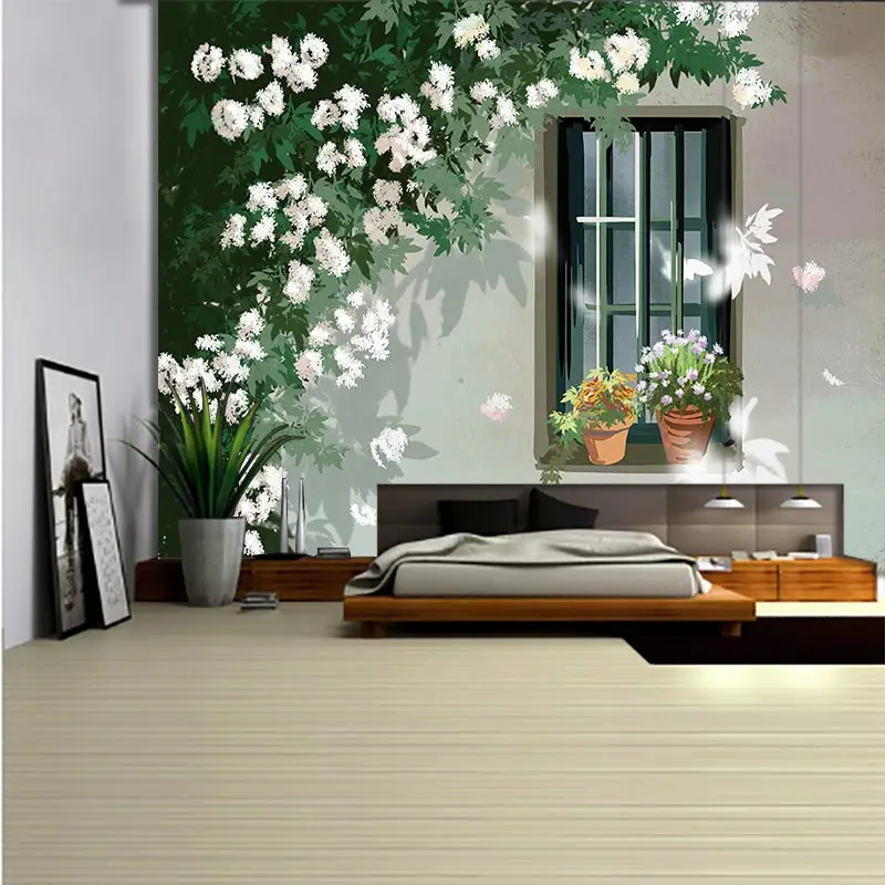 Ландшафтный двор гобелен для стен искусство домашний дом Спальня Декор 2024