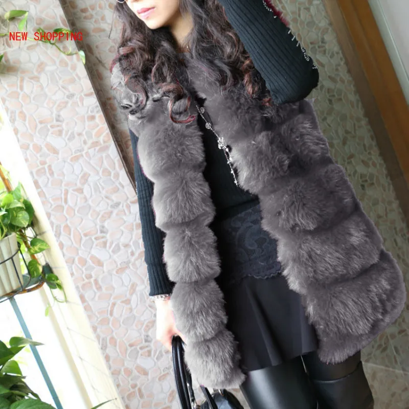 Новинка женские повседневные теплые пальто из искусственного лисьего меха