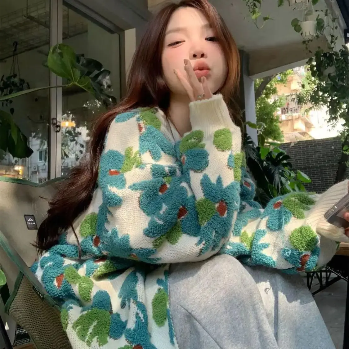 Вязаный кардиган для женщин осень-зима милый жаккардовый уникальный шикарный