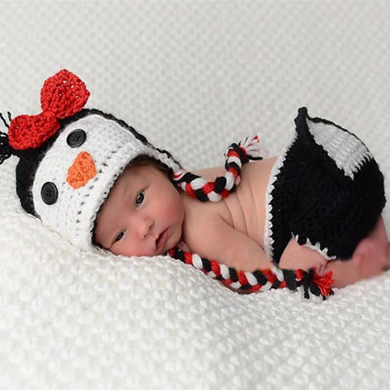 

Hand-woven Baby Costume Newborn Photography Accessories Infant Shooting Clothes Animal Knit Photography Props