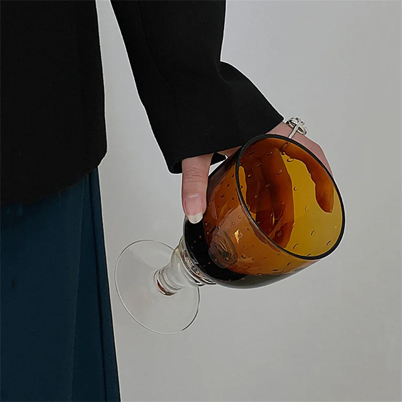 Винтажная прозрачная стеклянная чашка для красного вина коктейля виски 350 мл