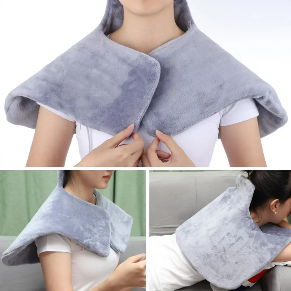 

Neck Shoulder Heating Pad US Plug Removable Cover Washable Safe Warm Men Women Unisex Pain Relief Electric Heated Pad Shawl