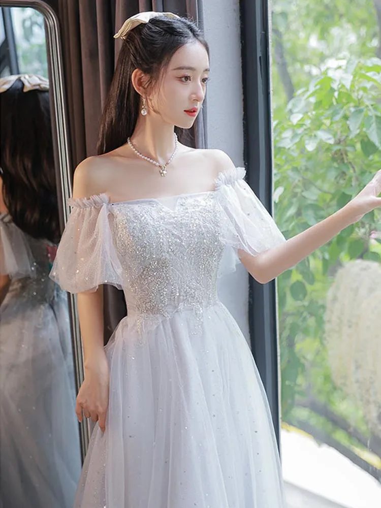 Платье подружки невесты изысканные аппликационные Платья с коротким рукавом для