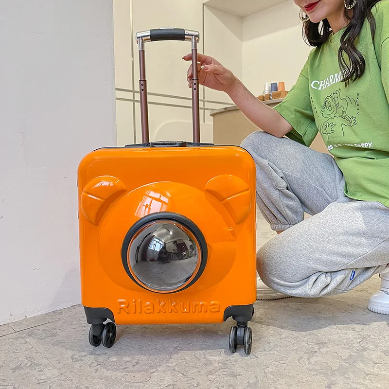 

Pet Trolley Luggage Cat And Dog Space Capsule Bag Go Out Portable Air Box Portable Suitcase Travel Cat Carry Supplies