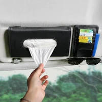 car sun visor tissue box hanging sunroof card holder sunglasses clip organizer storage bag auto accessories