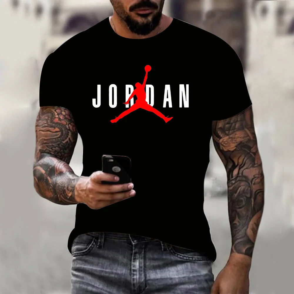 

3D Printing T-shirt Men's O-neck Short-sleeved Oversized Casual Fashion Summer New Street Sports Fitness Basketball Top