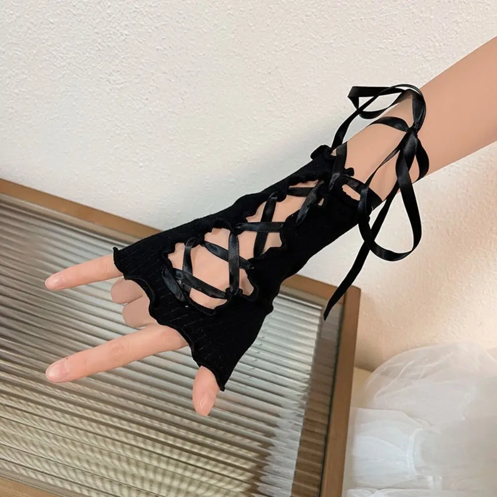 

Ажурная сетчатая кружевная перчатка с ремешком на запястье без пальцев сексуальная женская одежда Лолита Харадзюку костюм для сценической вечеринки короткие перчатки винтажные