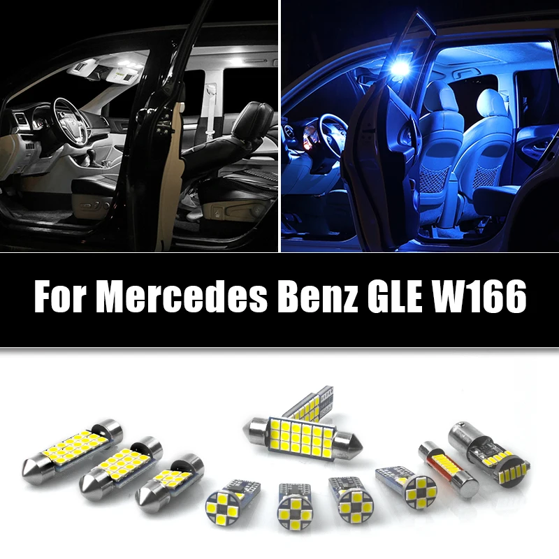

For Mercedes Benz GLE W166 13pcs Error Free 12v Car LED Bulbs Reading Lamp Trunk Vanity Mirror Foot Light Interior Accessories