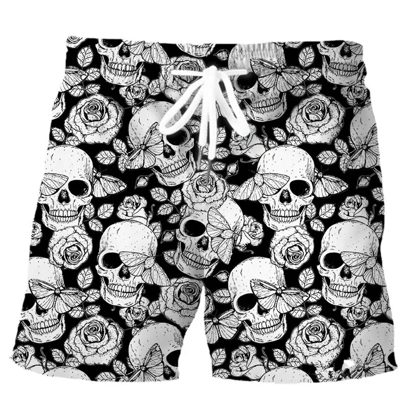 

Fashion Men's Shorts Boys Casual Beach Shorts 3D Printed Skulls Hobbies Swimwear Male Summer Jogger Gym Sports Shorts