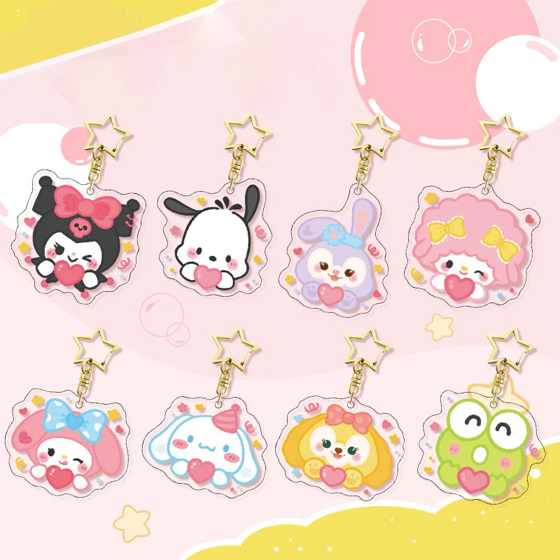 

Sanrio Kuromi Хелло Китти аниме акриловый брелок прозрачный Коричный мой Мелодия звезда Подвеска Брелок