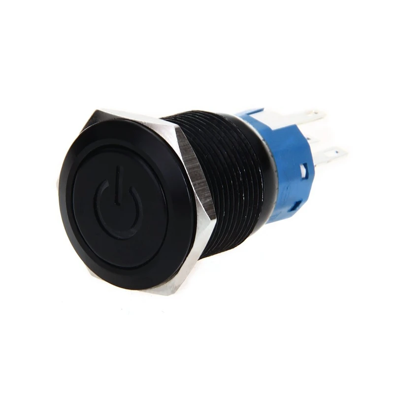 Акция! Светодиодный кнопочный переключатель 12 в 19 мм черный самоблокирующийся |