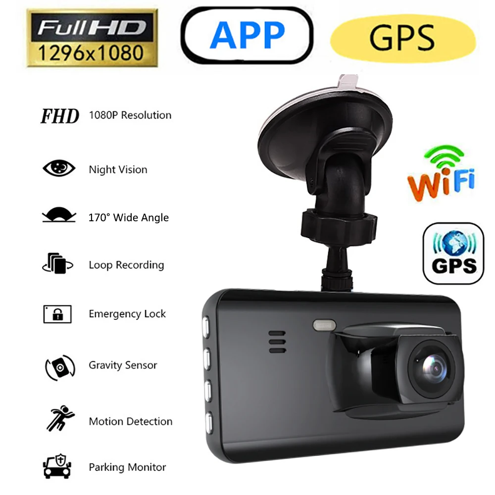 

Автомобильный видеорегистратор, видеорегистратор с Wi-Fi, Full HD 1080P, камера заднего вида, Автомобильный видеорегистратор с зеркалом, черный ящик, Автомобильный видеорегистратор, монитор парковки, GPS