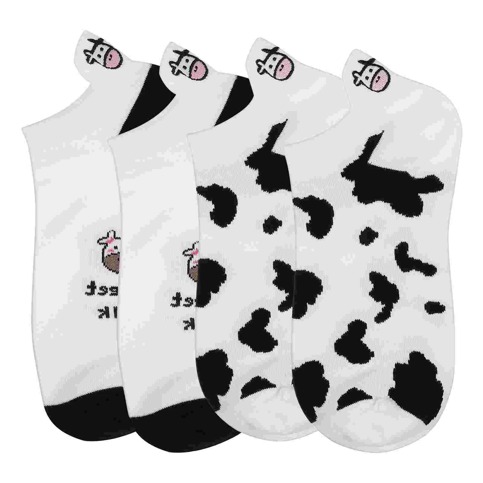 

KESYOO 2 Pairs Novelty Low Cut Socks Cow Cartoon Ankle Sock Girl Ankle Sock Funny Adorable Socks