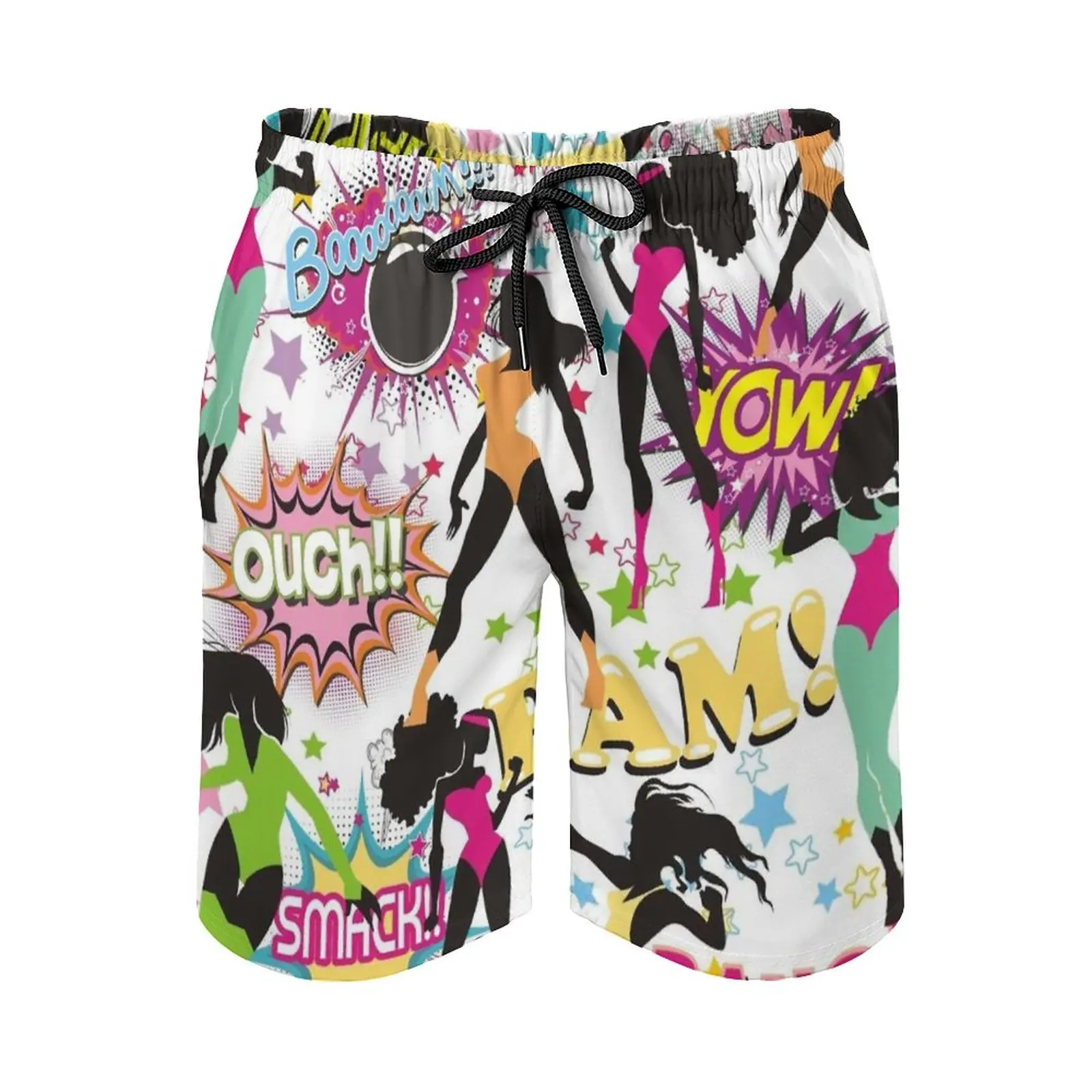 

Girl Power Sexy Superhero Comic Women Men'S Beach Shorts 3D Printing Loose Surf Board Shorts Beachwear Girls Girl Power Womens