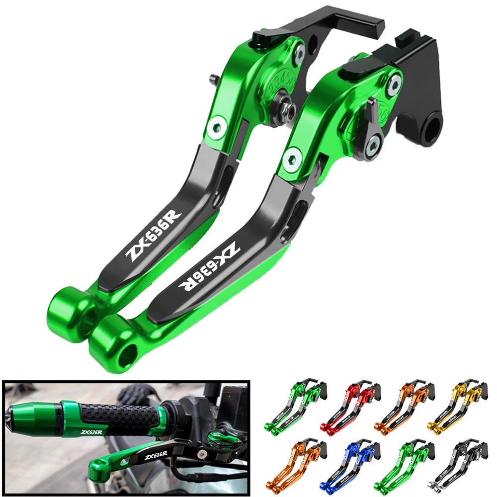 

For Kawasaki ZX636R 2005 2006 Ninja ZX 636R 6RR Motorcycle Accessories Aluminum Adjustable Folding Brake Clutch Lever handle bar