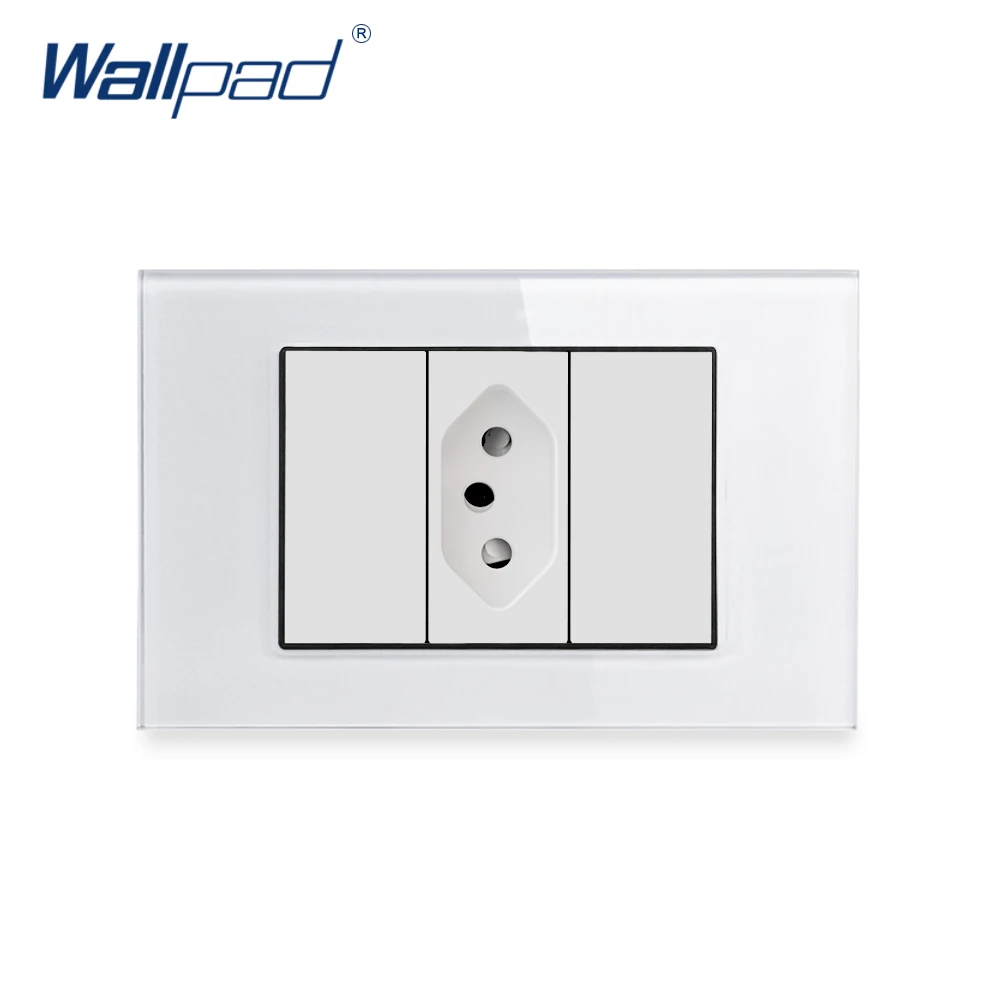 

Бразильская розетка Wallpad, роскошная панель из закаленного стекла, электрическая настенная розетка, электрические розетки для дома 10 А перем...