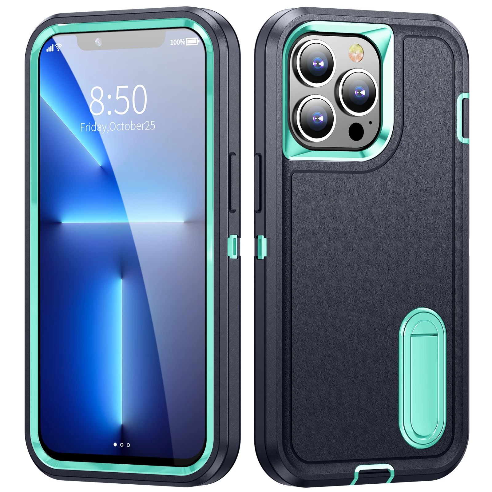 

Heavy Armor Shockproof Defend Case for IPhone 13 Metal Bracket Back Cover