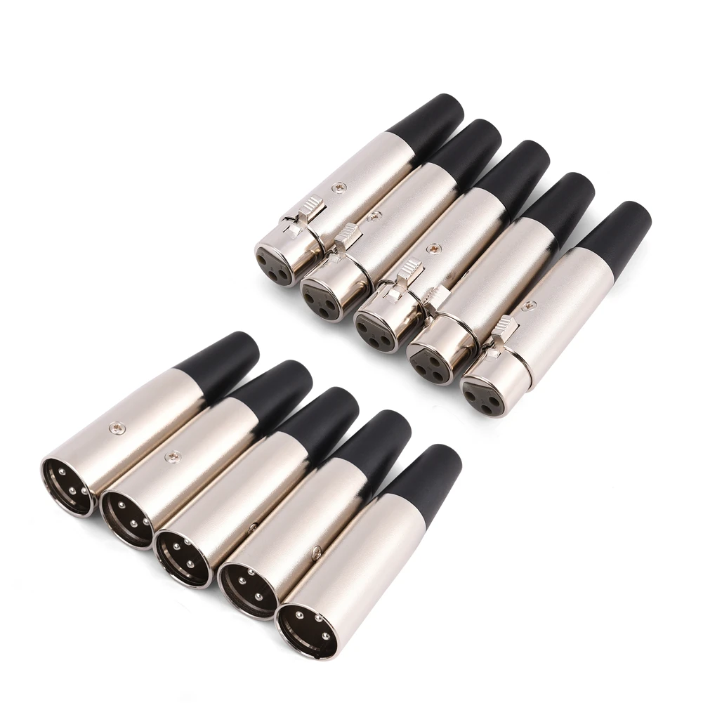 

5 Pairs 3-Pin XLR Mic Microphone Audio Connector Male Plug + Female Socket xlr connector