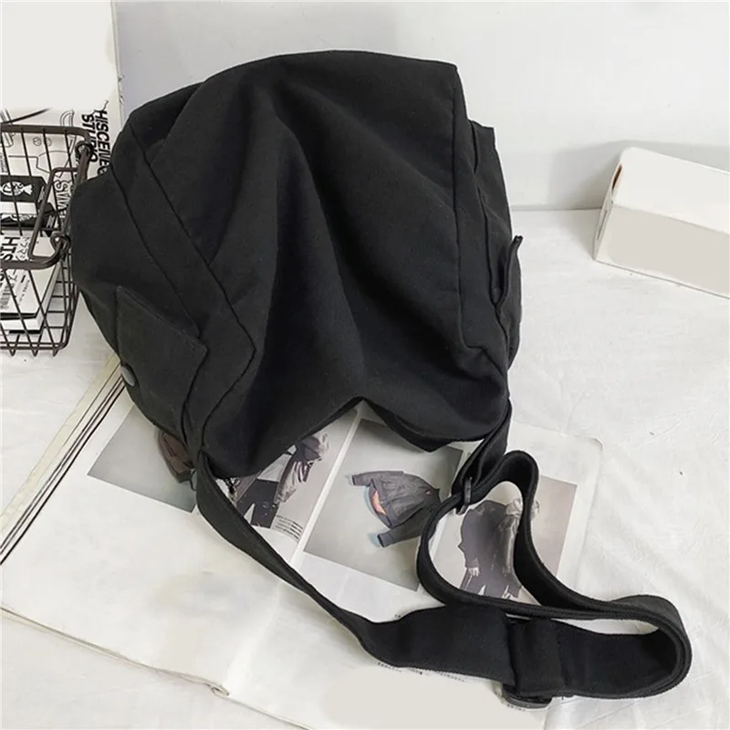 

Casual Canvas Shoulder Bag For Women Men Solid Color Pouch Large Capacity Crossbody Bags Unisex Work Travel Portable Handbags