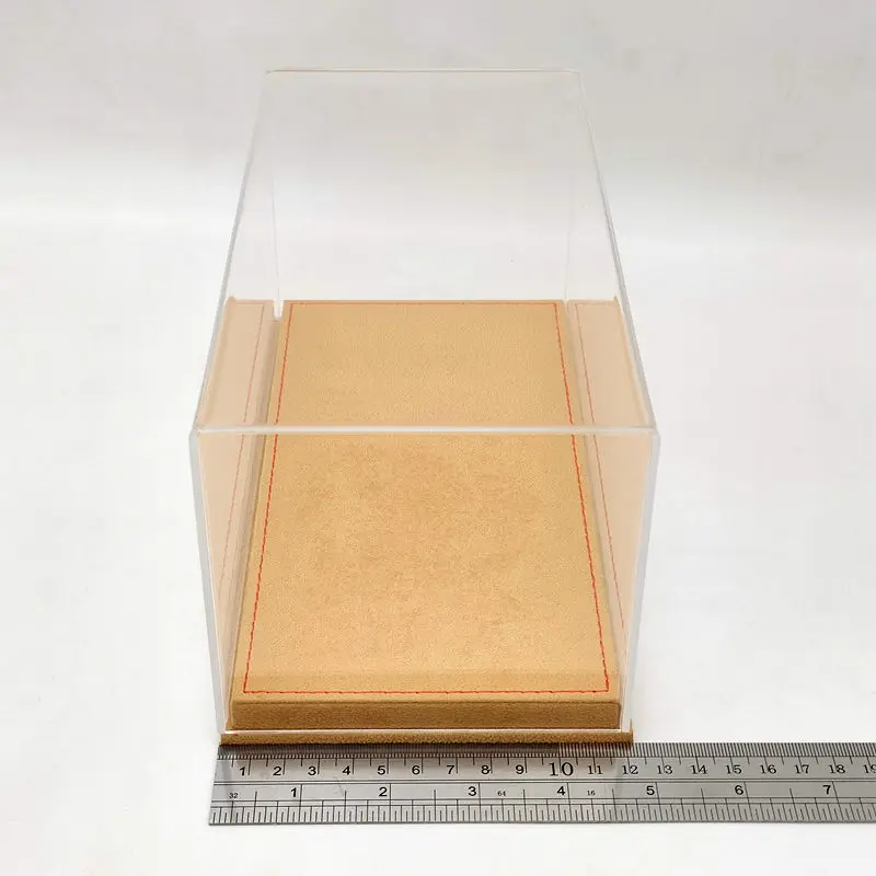 Thicken Acrylic Case Display Box Transparent Dustproof Storage Models Car Premium Base Brown Flannel Gifts Boxes 23cm |