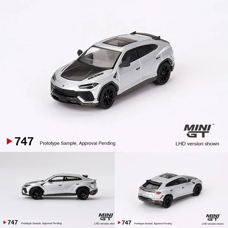 В наличии 1:64 MINIGT 747 Urus Performante Grigio Nimbus литая под давлением диорама коллекция