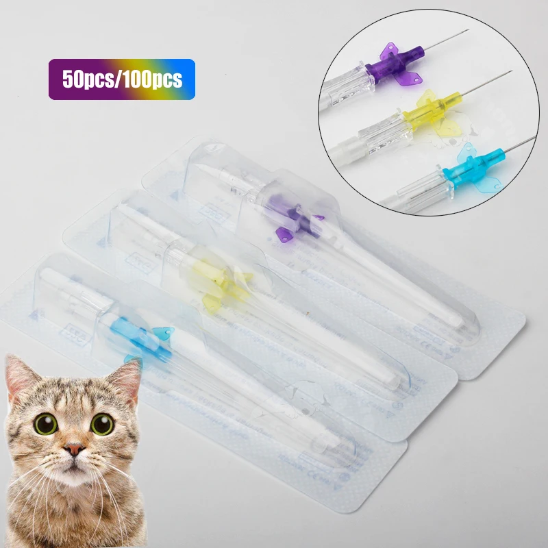 

Disposable IV Cannula Intravenous Injection Catheter with Wings 22G 24G 26G Veterinary Small Winged IV Cannula