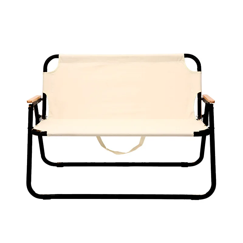 Портативное уличное двойное складное кресло со спинкой с железной трубкой |