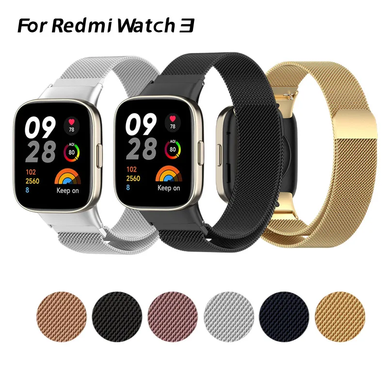 

Metal Strap for Xiaomi Redmi watch3 Milanese Loop wristband for Mi Watch Lite 3 Stainless Steel Watchband Replacement Bracelet