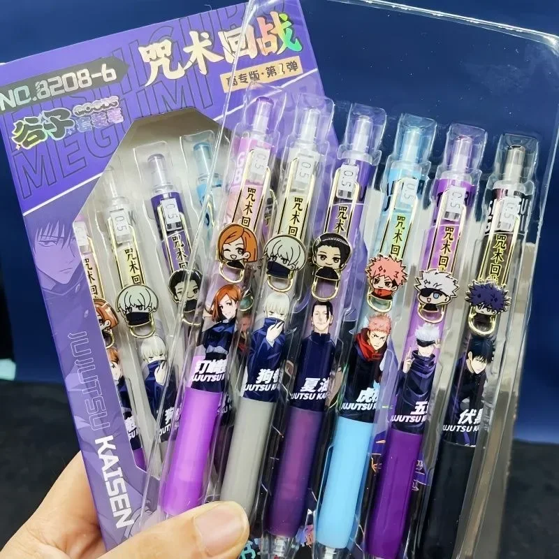 

6 шт. гелевые ручки MINISO Jujutsu Kaisen черные 0,5 мм