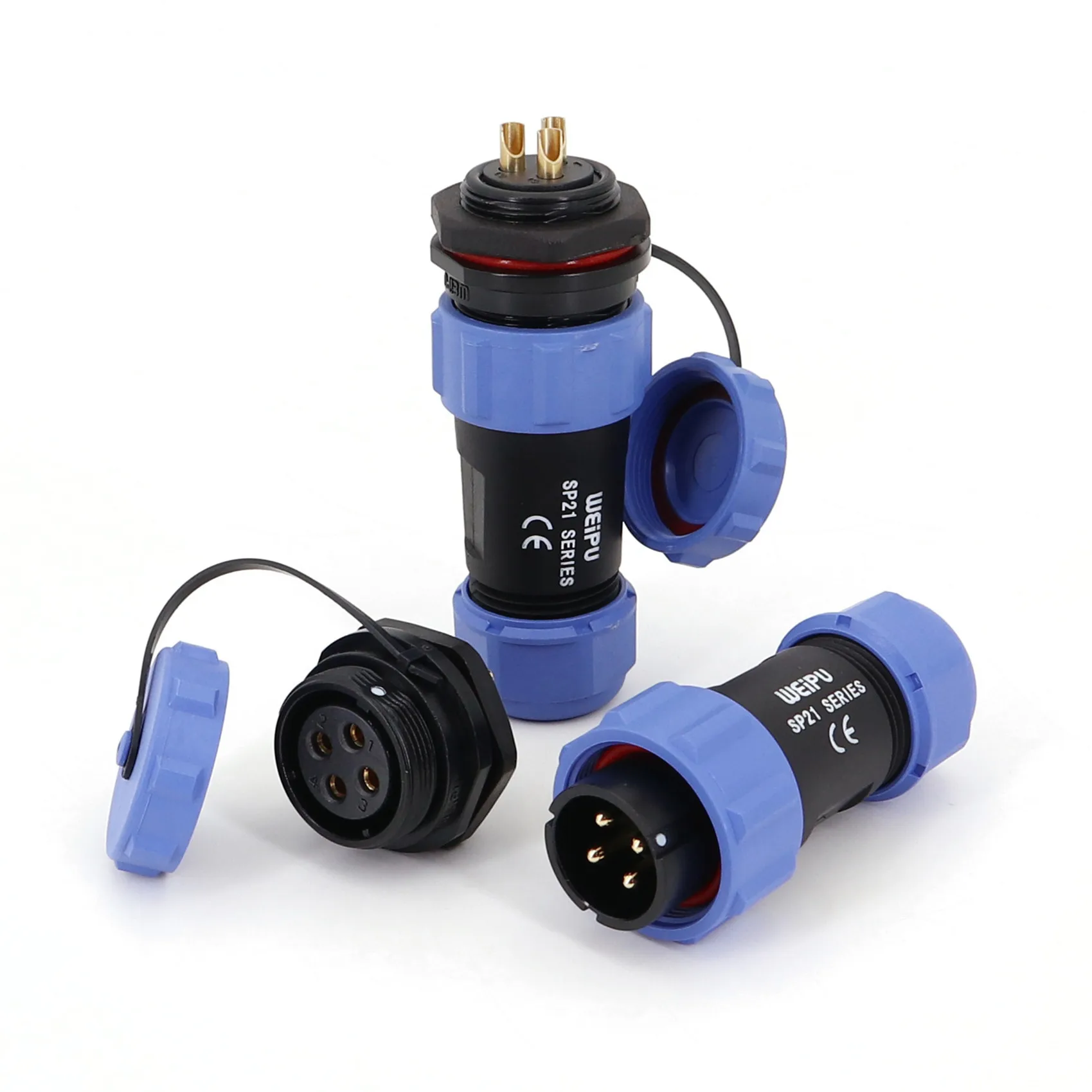 Weipu SP21, водонепроницаемое крепление для панели шасси, IP68, Круглый авиационный штекер, Кабельный разъем