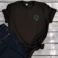 green shamrock shirt graphic tees aesthetic kawaii print tops vintage couple clothes st patricks day tshirt irish