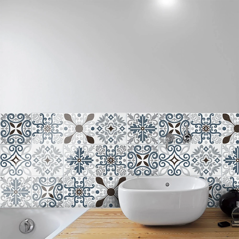 

10pcs/set Waterproof Bathroom Wall Sticker Kitchen Cabinets Desktop Door Floor Decoration Wallpaper Self-Adhesive PVC Wall Decor