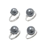 meibapj shell pearl simple ring real 925 sterling silver fine wedding jewelry for women