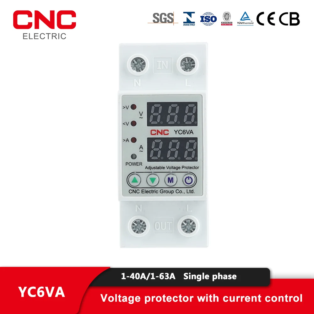 CNC YC6VA – Rail Din domestique réglable  double affichage numérique  limite de surintensité