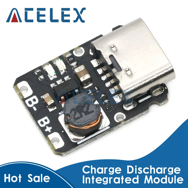 Миниатюрный модуль зарядки литиевой батареи с 5 В выходным усилением 18650 type-C