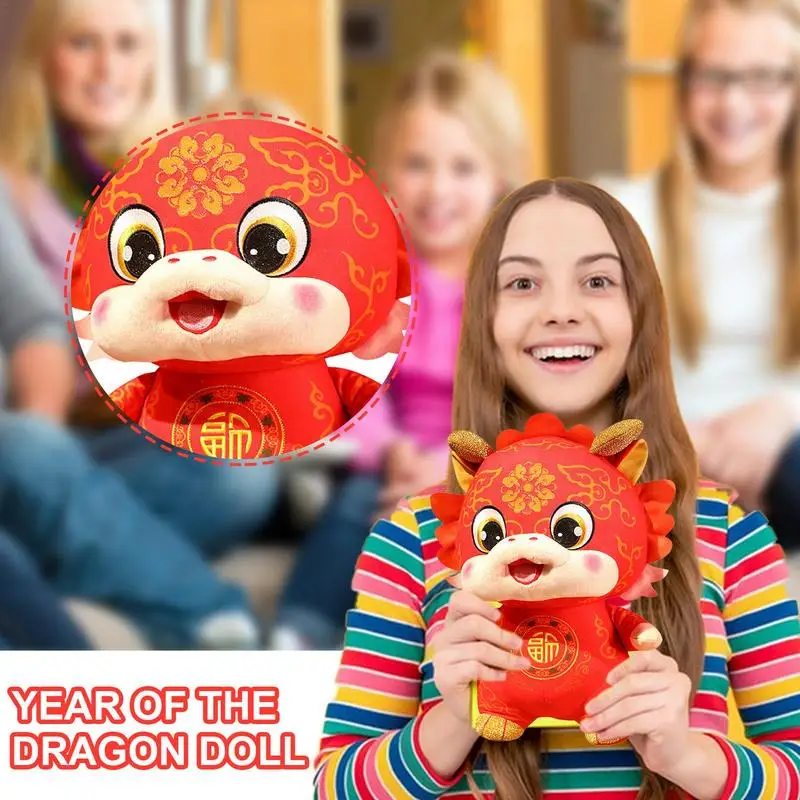 

Year Of The Dragon Doll Cute Expression 2024 Zodiac Dragon Cute Mascot Plush Toy Cuddly Stuffed Animals For Kids Adults New Year