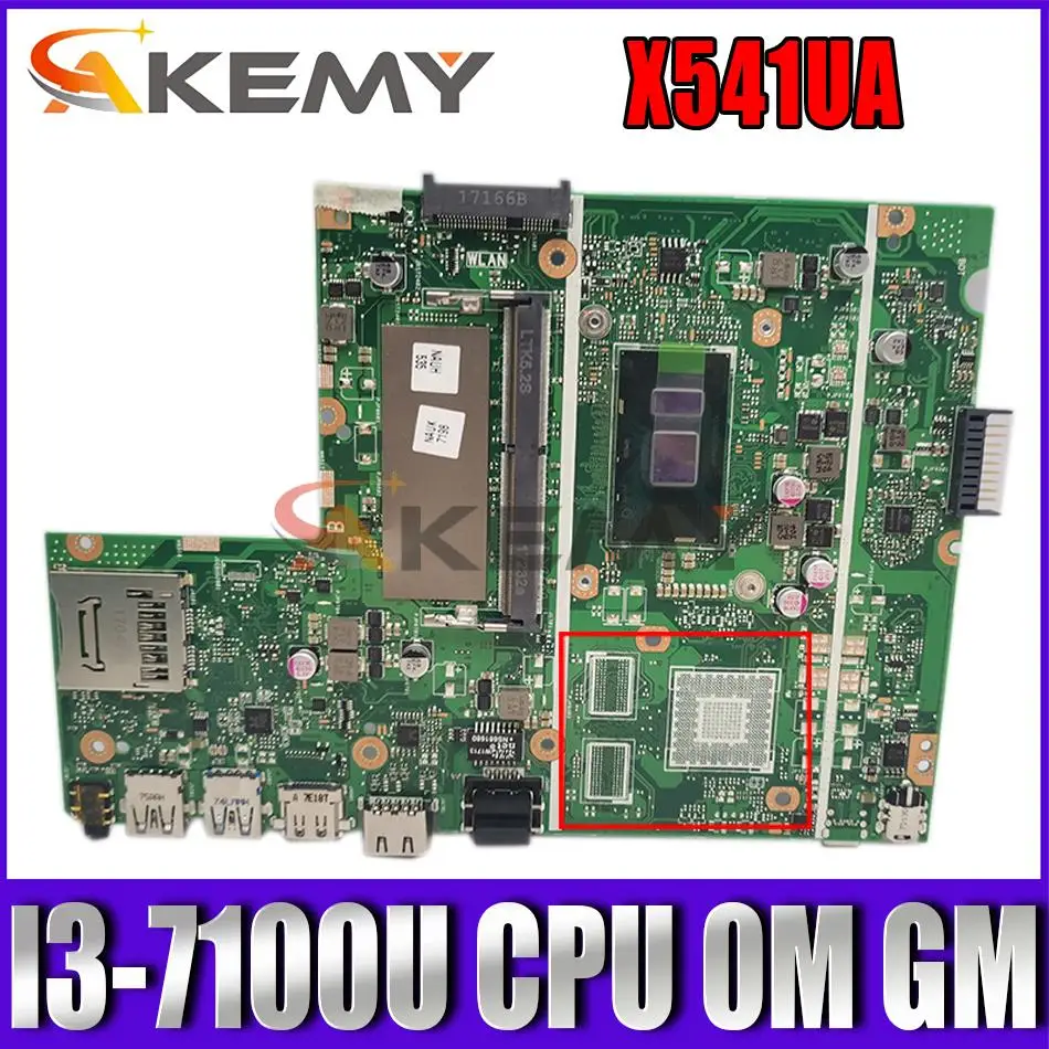 

Akemy для Asus X541UJ X541UV X541UVK X541UQ X541UQK X541UA X541UAK X541U Материнская плата ноутбука с процессором I3-7100U 0M GM